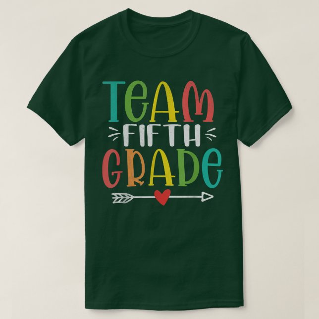 T-shirt Équipe 5E Année Funky Enseignant Étudiant Retour À (Design devant)
