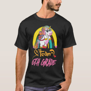 T-shirt Équipe 6e grade enseignant Pencil Unicorn Ra