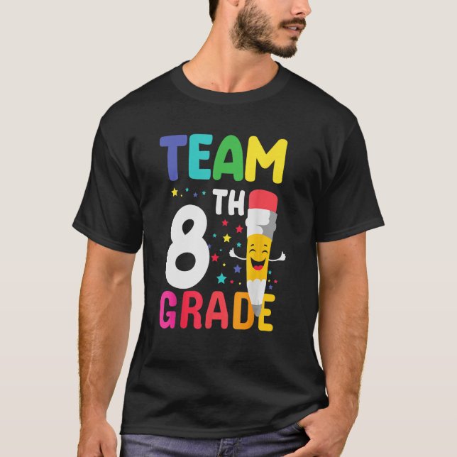 T-shirt Équipe 8e année Joyeux crayon Retour à l'école (Devant)