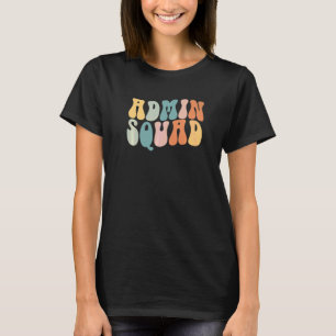 T-shirt Équipe administrative rétro groovy Secrétaire d'éc