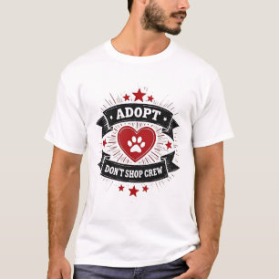T-shirt Équipe Adopte Pas de Magasin Sauvetage Animal Vint