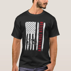 T-shirt équipe américaine de pentathlon moderne drapeau am