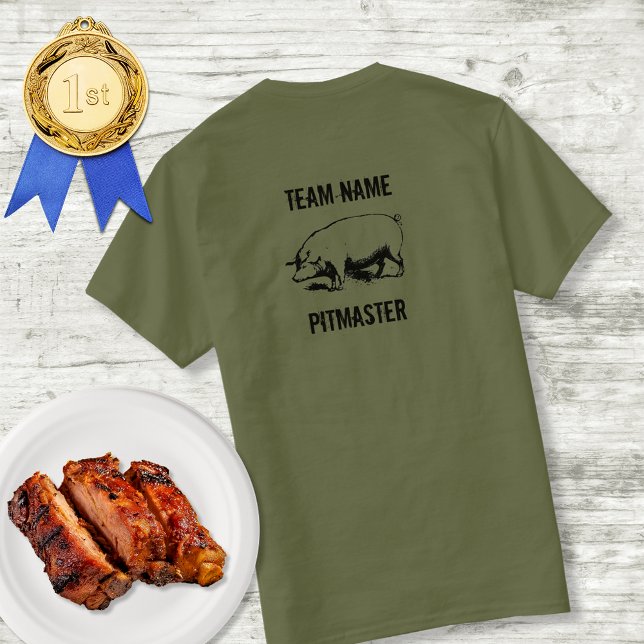 T-shirt Équipe BBQ Personnalisée Unisex Pitmaster II (Créateur téléchargé)