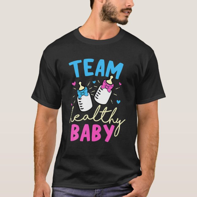 T-shirt Équipe Bébé en santé Fête de révélation de genre (Devant)