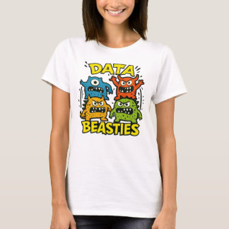 T-Shirt Équipe Bêtes de Données Féminines Grognant