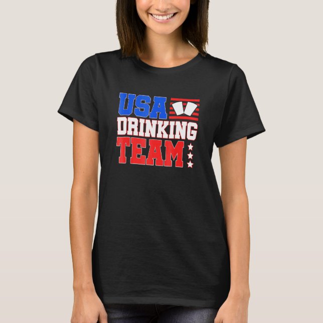 T-shirt Équipe Boire De La Bière Usa (Devant)