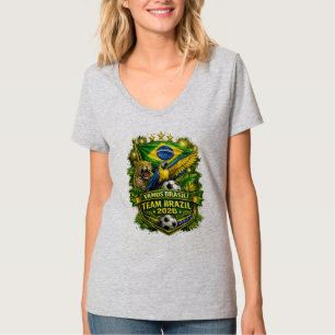 T-shirt Équipe Brésil 2026 Jaguar & Ara Football Fan 