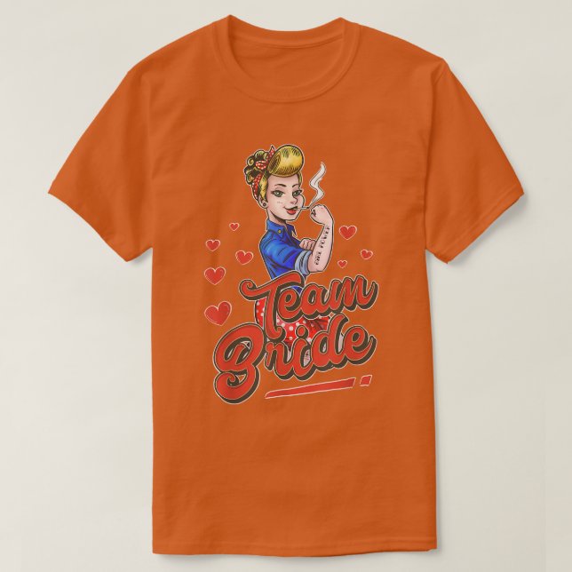 T-shirt Équipe Bride Rock N'Roll Rockabilly Équipe Bride V (Design devant)