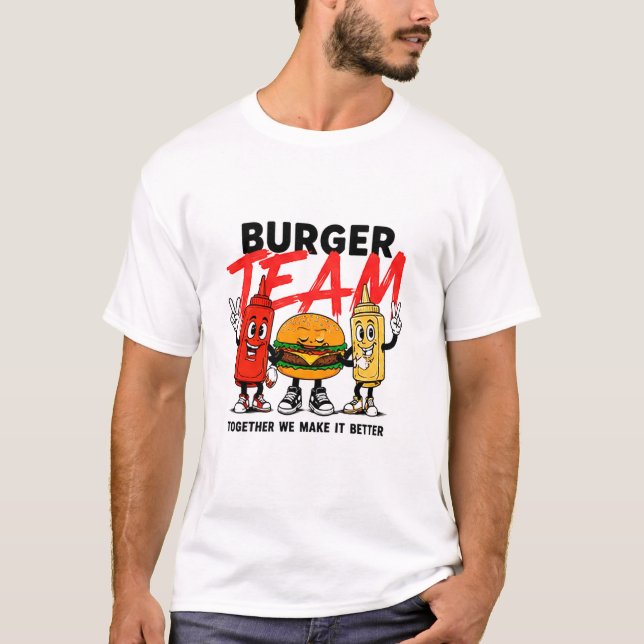 T-shirt 👨 Équipe Burger Créative Uniforme de Personnel de (Devant)