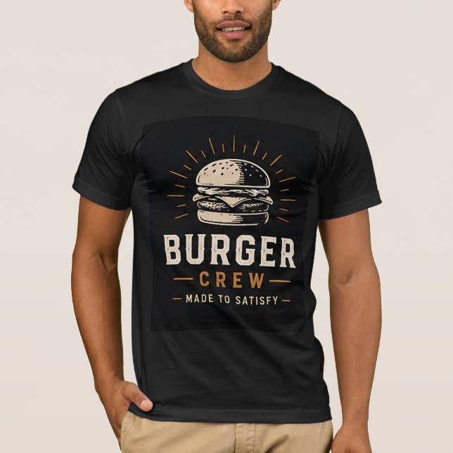 T-shirt 🍔 Équipe Burger Restaurant Rapide Personnel Logo  (Devant)