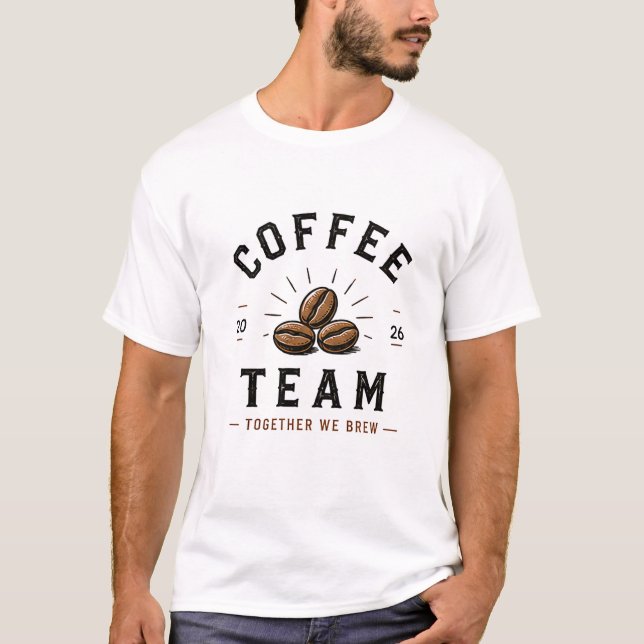T-shirt ☕ Équipe Café Personnel de Café Uniforme Logo ☕ (Devant)