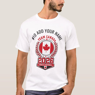 T-shirt Équipe Canada 2026 Nom et Numéro Personnalisés Foo