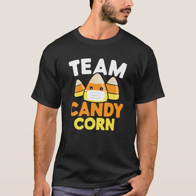 T-shirt Équipe Candy Corn Cute Visage Masque Kawaii Funny  (Devant)