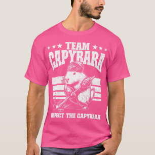 T-shirt Équipe Capybara Hockey Funny Capybara Jouer Hockey