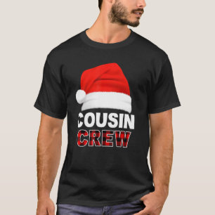 T-shirt Équipe Cousin Santa Hat Butiflo Plaid Red Xmas Hol