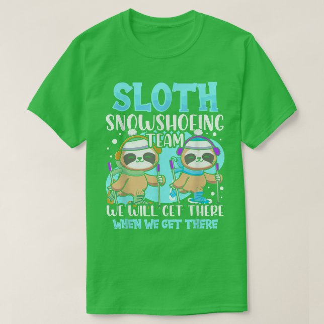 T-shirt Équipe cycliste Sloth Snowshoeing (Design devant)