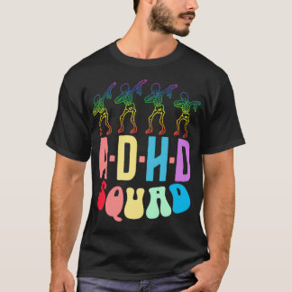 T-shirt Équipe Dab Skeleton Dab de l'ADHD Funny coloré