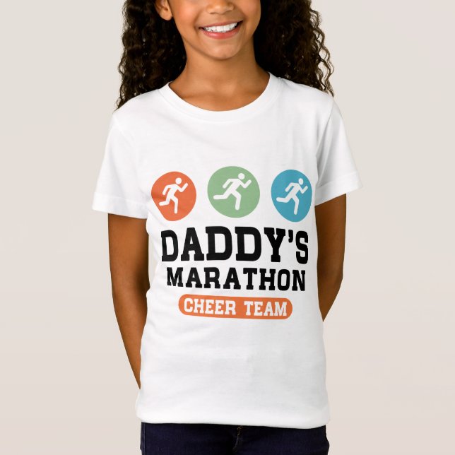 T-Shirt Équipe d'acclamation du marathon du papa (Devant)