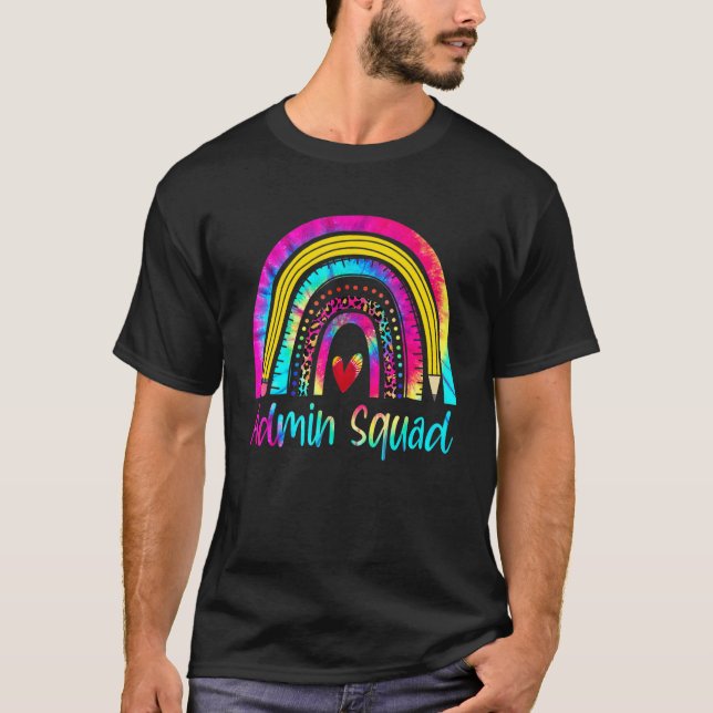 T-shirt Équipe d'administrateurs Tie Dye Enseignant Retour (Devant)