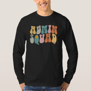 T-shirt Équipe d'administration Rétro Groovy Secrétaire d'
