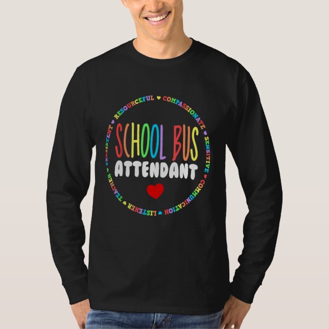 T-shirt Équipe d'agents d'autobus scolaire qui effectue de (Devant)
