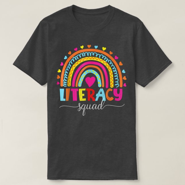 T-shirt Équipe D'Alphabétisation Lecture Professeur Rainbo (Design devant)