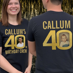 T-shirt équipe d'anniversaire 40 ans nom personnalisé phot