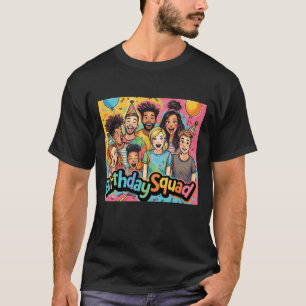 T-shirt Équipe d'anniversaire Colorful Friends Party