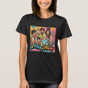 T-shirt Équipe d'anniversaire Colorful Friends Party