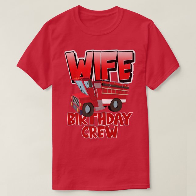T-shirt Équipe d'anniversaire de femme Camion de pompiers  (Design devant)