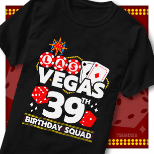 T-shirt Équipe d'anniversaire de Vegas 39 ans, soirée casi