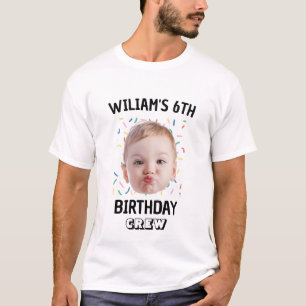 T-shirt Équipe d'anniversaire enfant photo personnalisée T