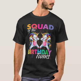 T-shirt Équipe D'Anniversaire Twins Boy Girl Dabbing Unico