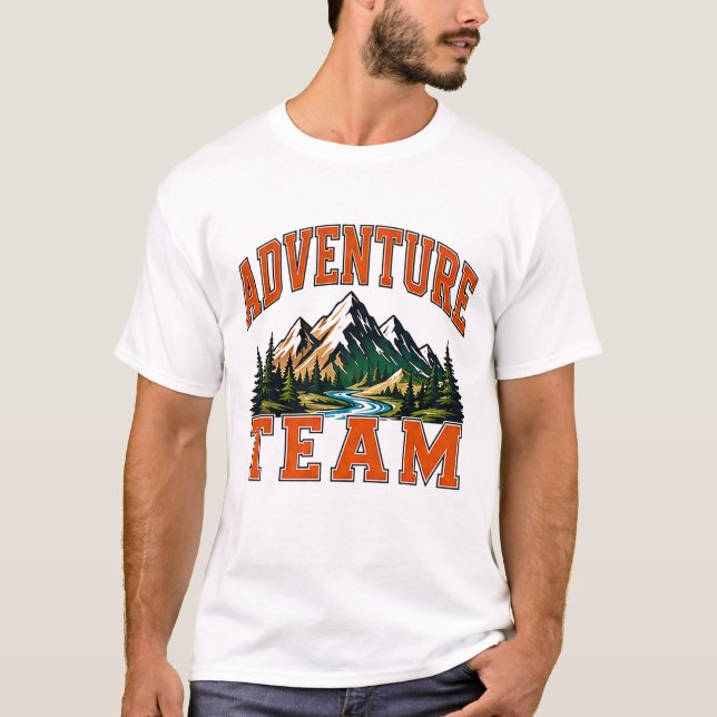 T-shirt 🏔️ Équipe d'aventure Staff Typographie 👕 (Devant)