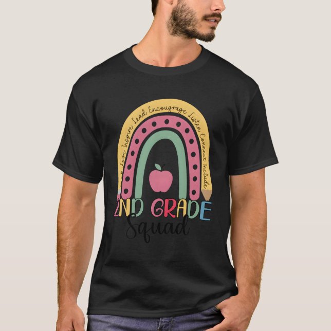 T-shirt Équipe De 2E Année Bonjour Enseignant De Deuxième  (Devant)