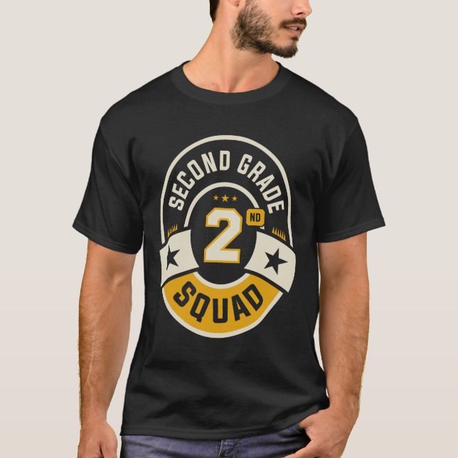 T-shirt Équipe de 2e année de l'équipe de retour à l'école (Devant)