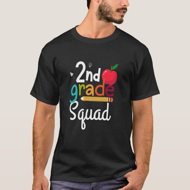 T-shirt Équipe de 2e année Deuxième enseignant Étudiant dr (Devant)