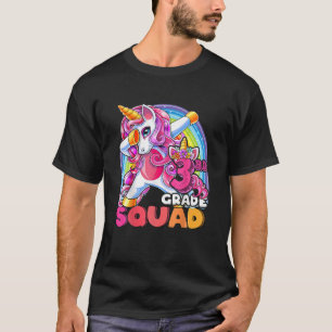 T-shirt Équipe De 3E Année Dabbing Unicorn Retour À L'Écol