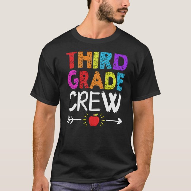 T-shirt Équipe de 3e année Enseignant de 3e année 1er jour (Devant)