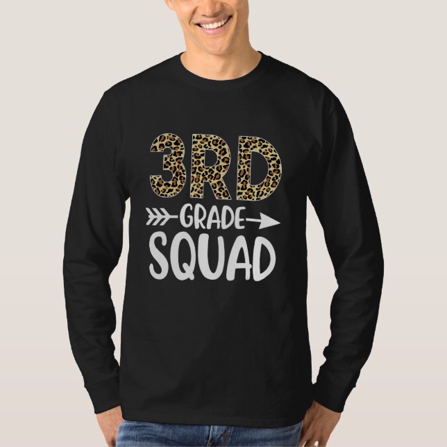 T-shirt Équipe de 3e année Impression léopard Enseignant d (Devant)
