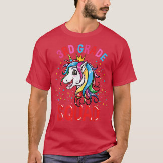 T-shirt Équipe de 3e année Unicorn Girls Retour à l'école 