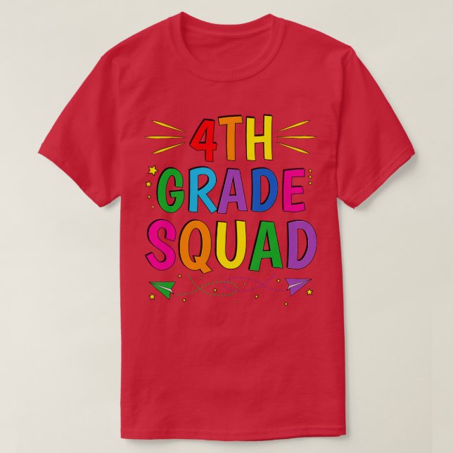 T-shirt Équipe de 4e année Quatrième retour à l'école (Design devant)