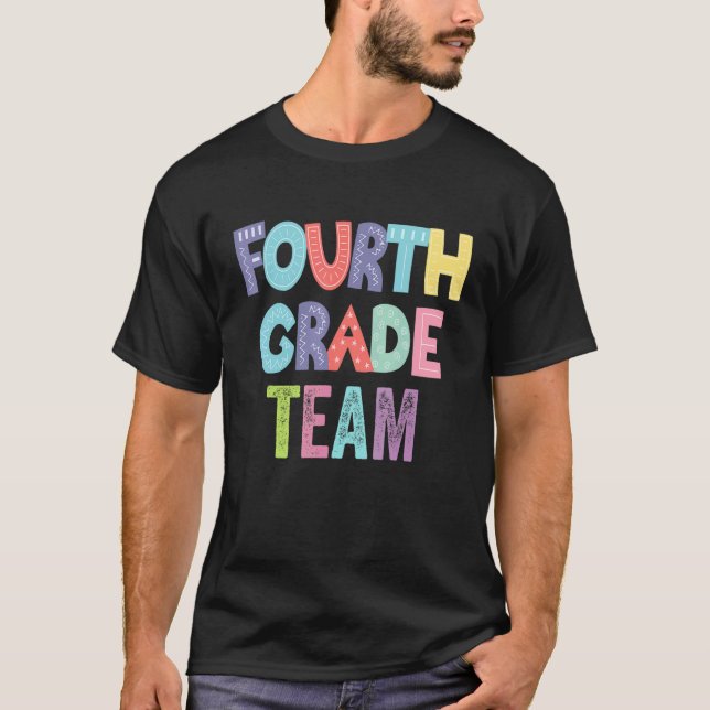 T-shirt Équipe de 4e année Retour à l'école Enseignant (Devant)
