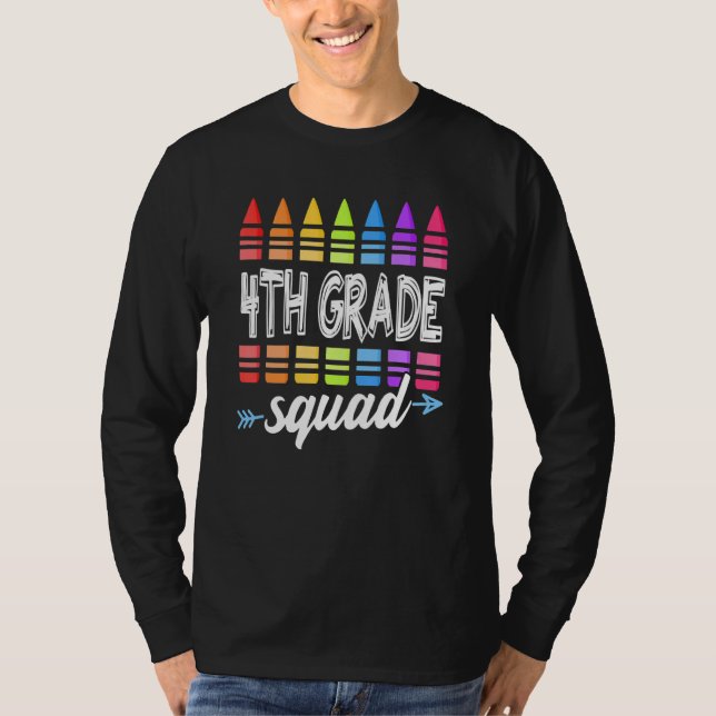 T-shirt Équipe de 4e année Retour à l'école Enseignant Étu (Devant)
