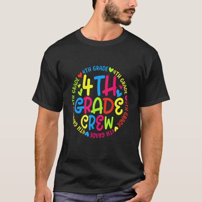 T-shirt Équipe De 4E Année Retour À L'École Premier Jour D (Devant)