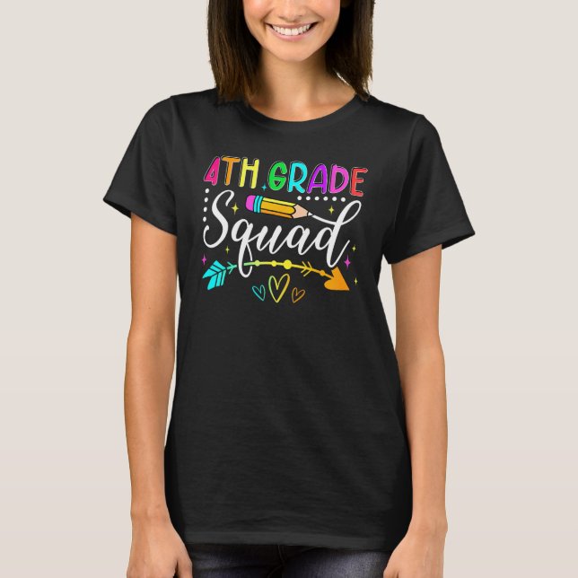 T-shirt Équipe de 4e année retour à l'école professeur de  (Devant)