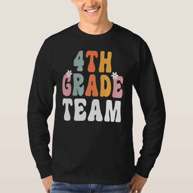 T-shirt Équipe de 4e année Retro Enseignant Super Joyeux 1 (Devant)
