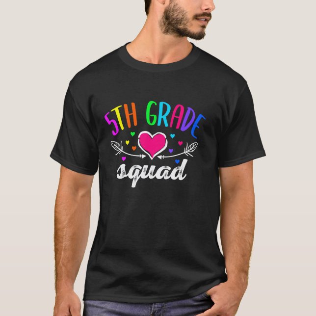 T-shirt Équipe de 5e année Cinquième Enseignant Étudiant É (Devant)