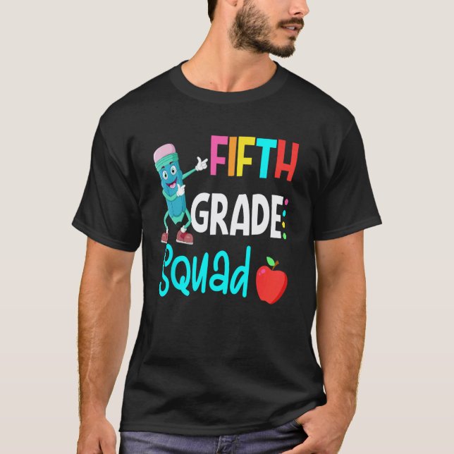 T-shirt Équipe de 5e année Cinquième Enseignant Étudiant É (Devant)