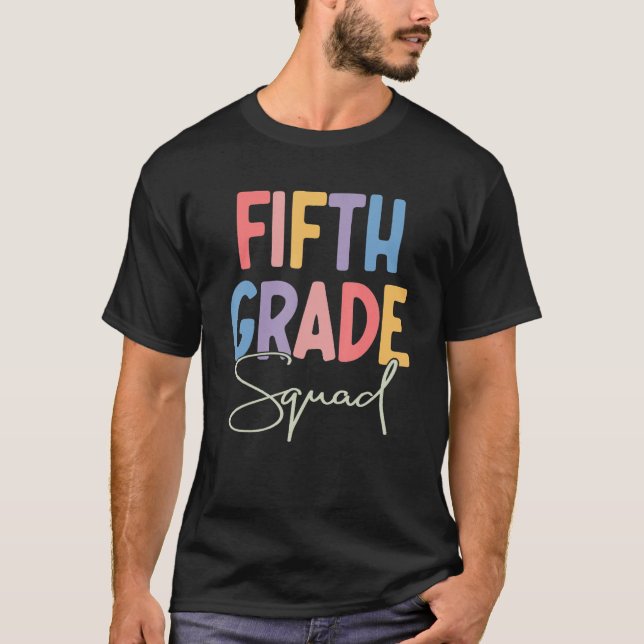 T-shirt Équipe de 5e année Cinquième Enseignant Étudiant É (Devant)